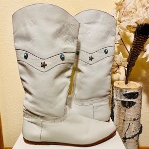 Vintage White Cowboy Boots
